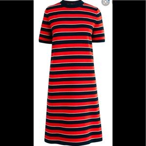 J. Crew Stripe Short Sleeve Reimagined Wool Dress